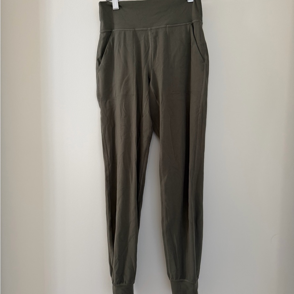 Olive Green High-Waisted Joggers